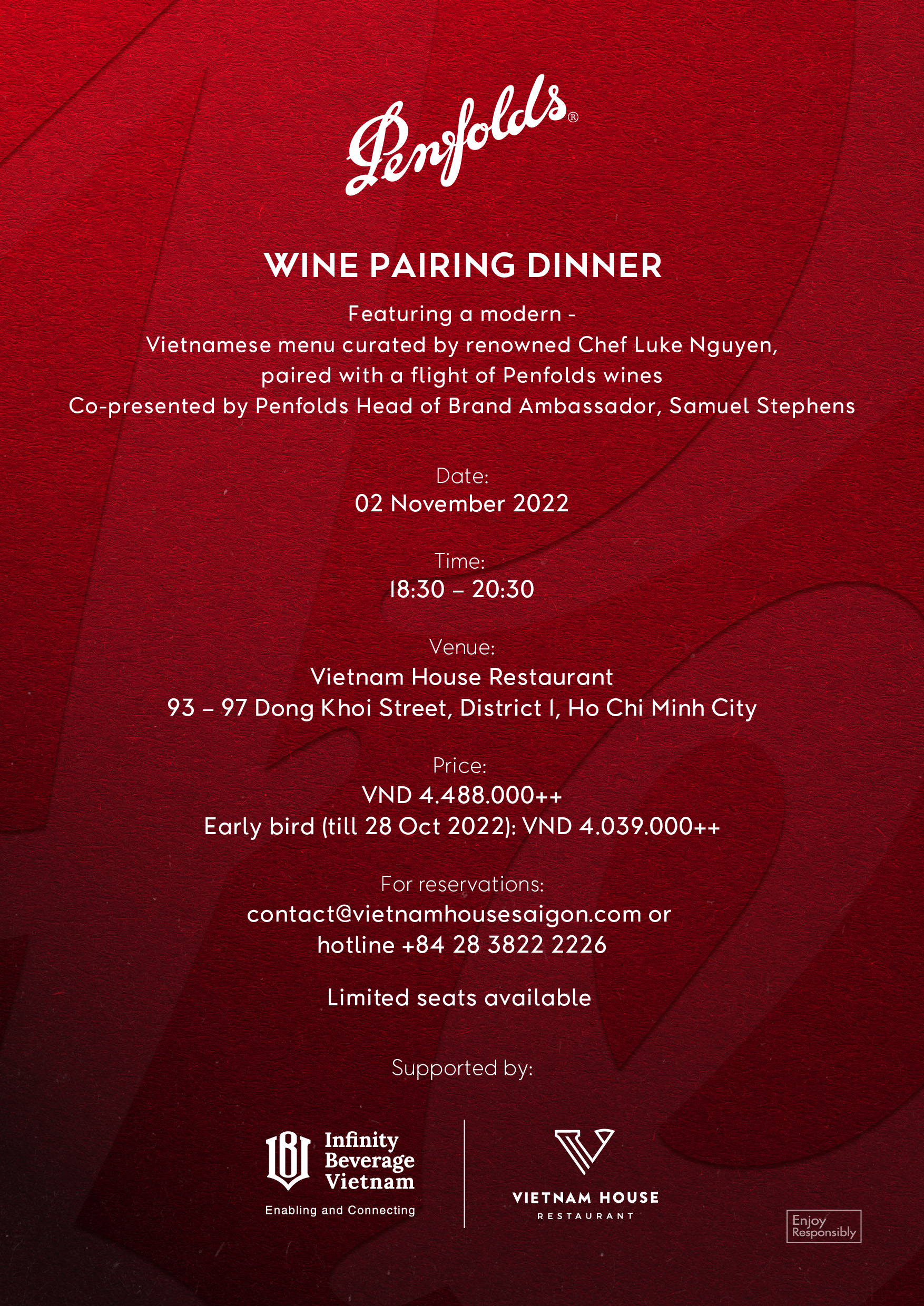 Penfolds Wine Pairing Dinner with L:uke Nguyen
